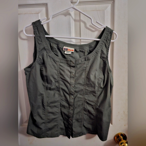 Women's Green Button-Down Top - Picture 1 of 4